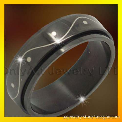 Black Plating 316L Steel Spinning Ring